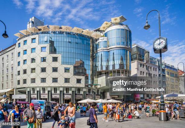 postmodern haas house stephansplatz - haas stock pictures, royalty-free photos & images