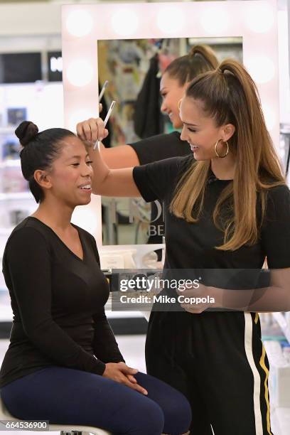 Jessica Alba surprises Target guests with Honest Beauty makeovers at Target on April 4, 2017 in Jersey City, New Jersey.