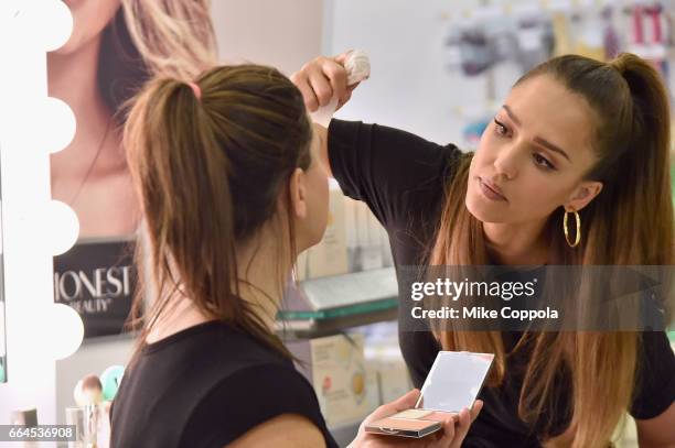 Jessica Alba surprises Target guests with Honest Beauty makeovers at Target on April 4, 2017 in Jersey City, New Jersey.