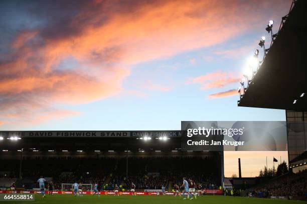 General view inside the stadium during the Premier League match between Burnley and Stoke City at Turf Moor on April 4, 2017 in Burnley, England.