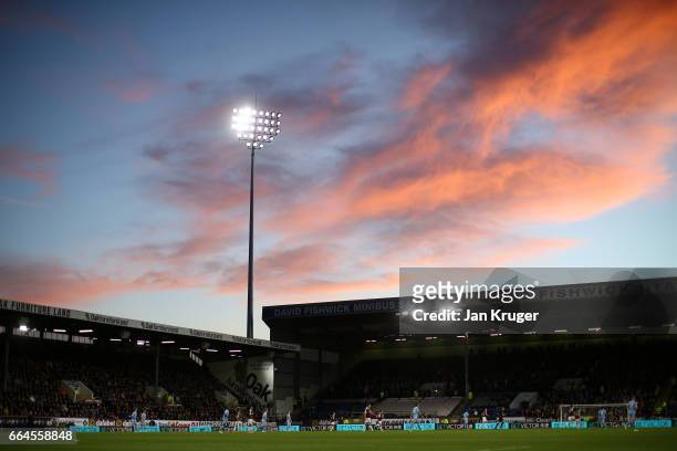 General view inside the stadium during the Premier League match between Burnley and Stoke City at Turf Moor on April 4, 2017 in Burnley, England.