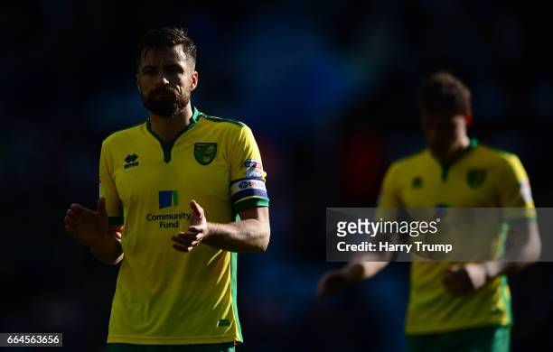Russell Martin of Norwich City during the Sky Bet Championship match between Aston Villa and Norwich City at Villa Park on April 1, 2017 in...