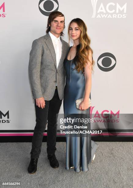 Singer Ross Copperman and guest attend the 52nd Academy of Country Music Awards at Toshiba Plaza on April 2, 2017 in Las Vegas, Nevada.