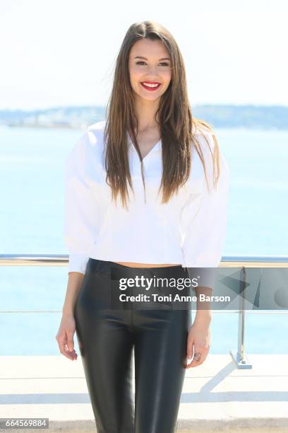 Leyla Lydia Tugutlu attends "Heart Of The City" Photocall During MIPTV 2017 on April 3, 2017 in Cannes, France.