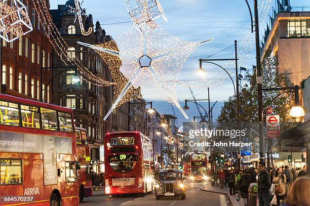 oxford street at christmas, london - oxford street london 個照片及圖片檔