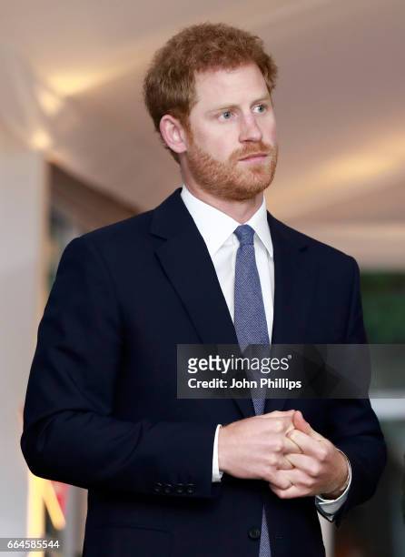 Prince Harry attends The Landmine Free World 2025 reception on International Mine Awareness Day at The Orangery on April 4, 2017 in London, England....