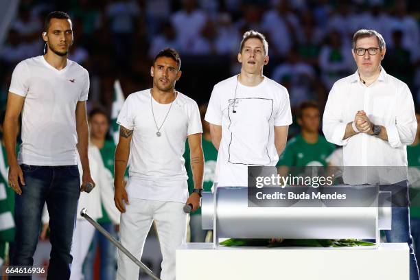 Survivors of the November 28, 2016 plane crash in Colombia that killed most of the Chapecoense football team, Helio Hermito Zampier Neto, Alan...