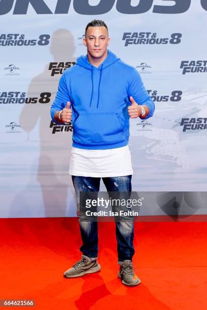 Rapper Farid Bang attends the premiere for the film 'Fast & Furious 8' at Sony Centre on April 4, 2017 in Berlin, Germany.
