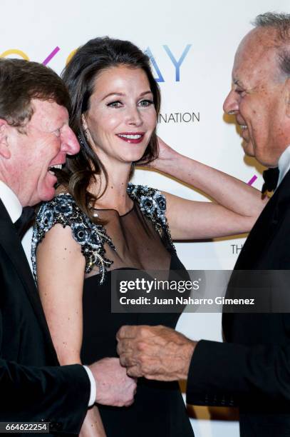 Cesar Cadaval, Esther Dona and Carlos Falco attend the Global Gift Gala 2017 at the Royal Teather on April 4, 2017 in Madrid, Spain.