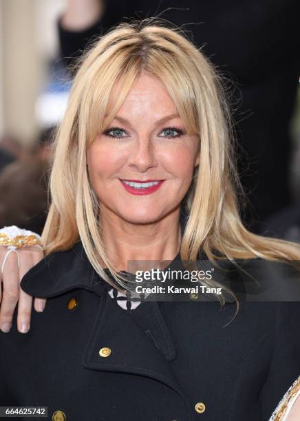 Sarah Hadland attends the opening night of "42nd Street" at Theatre Royal on April 4, 2017 in London, England. The opening night is a fundraising...