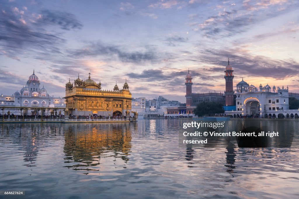 Golden Temple at dusk, Amritsar, India