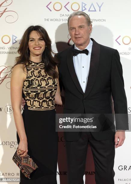 Fabiola Martinez and Bertin Osborne attend the Global Gift Gala at The Royal Theatre on April 4, 2017 in Madrid, Spain.