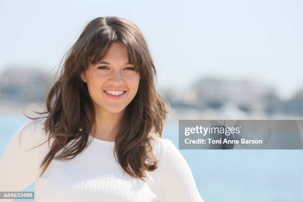 Sabrina Bartlett attends "Knightfall" photocall during MIPTV 2017 on April 4, 2017 in Cannes, France.