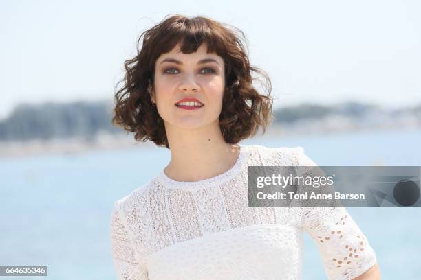 Olivia Ross attends "Knightfall" photocall during MIPTV 2017 on April 4, 2017 in Cannes, France.