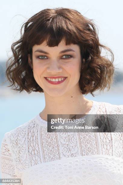 Olivia Ross attends "Knightfall" photocall during MIPTV 2017 on April 4, 2017 in Cannes, France.