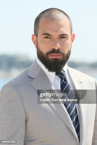 Tom Cullen attends "Knightfall" photocall during MIPTV 2017 on April 4, 2017 in Cannes, France.