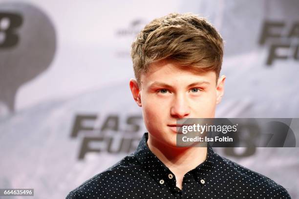 Youtuber Felix von der Laden alias Dner attends the premiere for the film 'Fast & Furious 8' at Sony Centre on April 4, 2017 in Berlin, Germany.