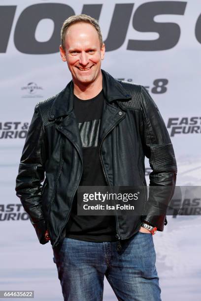 Blogger Daniel Termann attends the premiere for the film 'Fast & Furious 8' at Sony Centre on April 4, 2017 in Berlin, Germany.