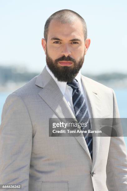 Tom Cullen attends "Knightfall" photocall during MIPTV 2017 on April 4, 2017 in Cannes, France.