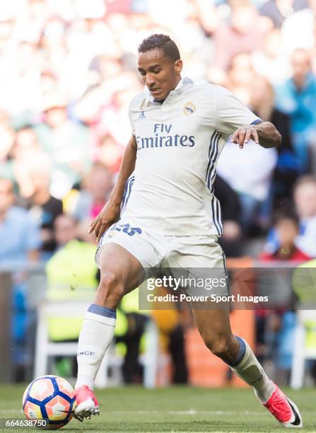 Danilo Luiz Da Silva of Real Madrid in action during their La Liga match between Real Madrid and Deportivo Alaves at the Santiago Bernabeu Stadium on...