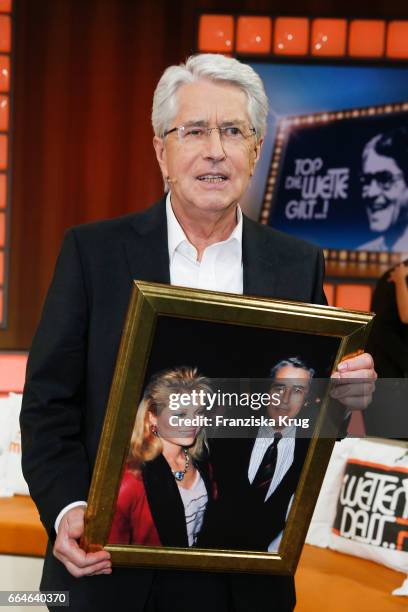 Frank Elstner during the photo call for TV Show 'Top, die Wette gilt! 75 Jahre Frank Elstner' in Berlin at on April 4, 2017 in Berlin, Germany.