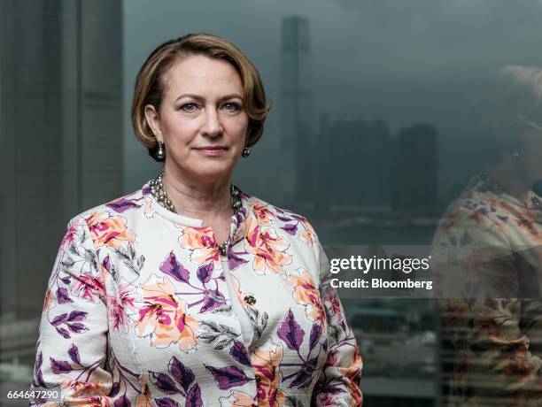 Inga Beale, chief executive officer of Lloyd's of London, poses for a photograph in Hong Kong, China, on Wednesday, April 5, 2017. Lloyd's of London,...