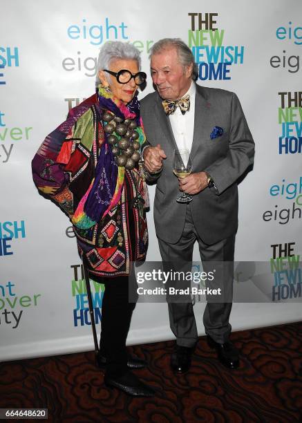 Iris Apfel and Jacques Pepin attend the 4th Annual "Eight Over Eighty" Benefit Gala Honors at Mandarin Oriental New York on April 4, 2017 in New York...