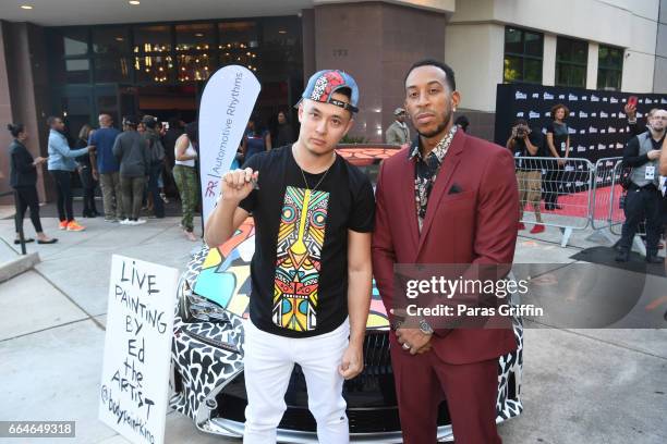 Ed The Artist and Ludacris attend "The Fate Of The Furious" Atlanta red carpet screening at SCADshow on April 4, 2017 in Atlanta, Georgia.