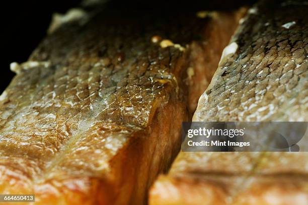 Fish Fillet Racks Close Up Of Fish Fillets On A Rack In A Fish Smoker High-Res Stock ...