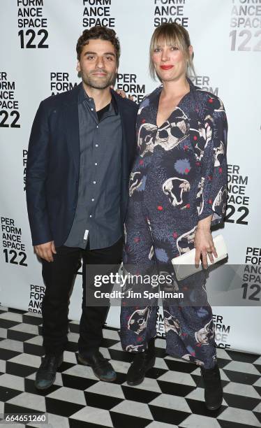 Actor Oscar Isaac and director Elvira Lind attend the PS 122 Gala Honoring Alan Cumming at The Diamond Horseshoe on April 4, 2017 in New York City.