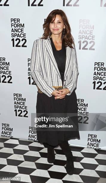 Actress Gina Gershon attends the PS 122 Gala Honoring Alan Cumming at The Diamond Horseshoe on April 4, 2017 in New York City.