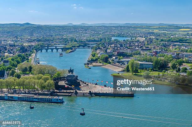 germany, koblenz, view of german corner - koblenz stock pictures, royalty-free photos & images