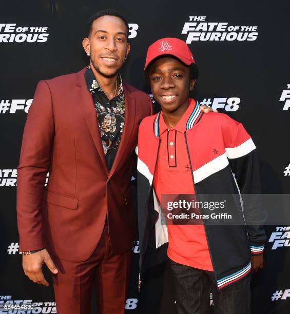 Actor/rapper Ludacris and actor Caleb McLaughlin attends "The Fate Of The Furious" Atlanta red carpet screening at SCADshow on April 4, 2017 in...