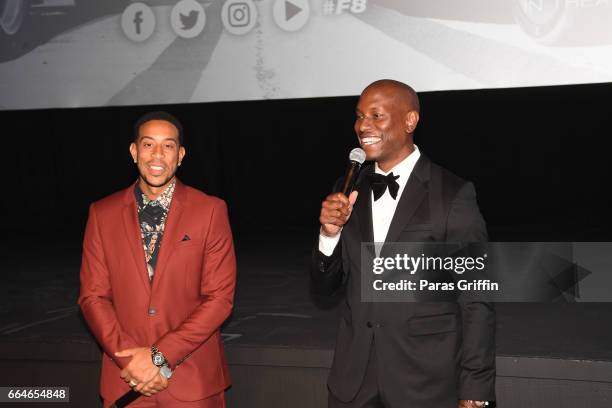 Ludacris and Tyrese Gibson attend "The Fate Of The Furious" Atlanta red carpet screening at SCADshow on April 4, 2017 in Atlanta, Georgia.