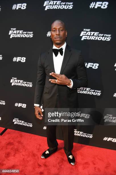 Tyrese Gibson attends "The Fate Of The Furious" Atlanta red carpet screening at SCADshow on April 4, 2017 in Atlanta, Georgia.