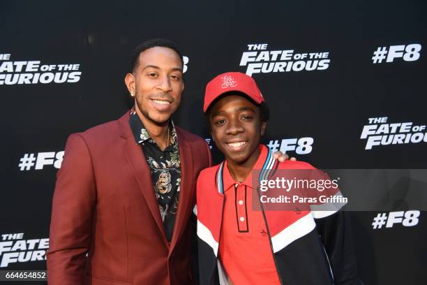 Actor/rapper Ludacris and actor Caleb McLaughlin attends "The Fate Of The Furious" Atlanta red carpet screening at SCADshow on April 4, 2017 in...