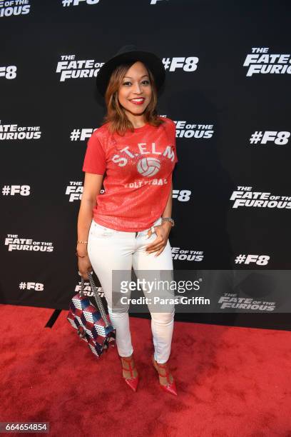 Monyetta Shaw attends "The Fate Of The Furious" Atlanta red carpet screening at SCADshow on April 4, 2017 in Atlanta, Georgia.