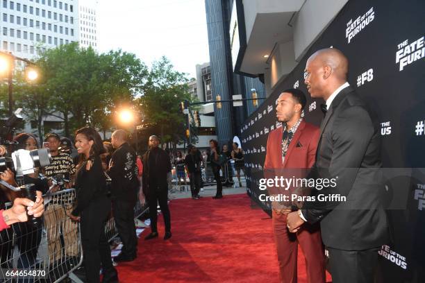 Ludacris and Tyrese Gibson attend "The Fate Of The Furious" Atlanta red carpet screening at SCADshow on April 4, 2017 in Atlanta, Georgia.