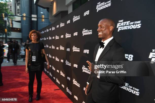 Tyrese Gibson attends "The Fate Of The Furious" Atlanta red carpet screening at SCADshow on April 4, 2017 in Atlanta, Georgia.