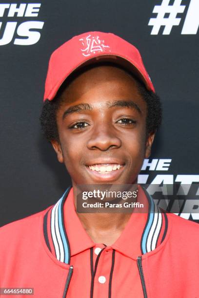 Caleb McLaughlin attends "The Fate Of The Furious" Atlanta red carpet screening at SCADshow on April 4, 2017 in Atlanta, Georgia.