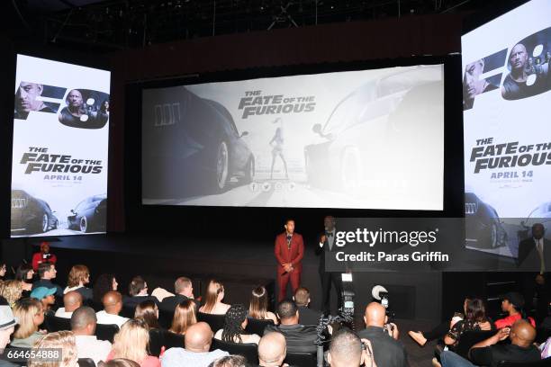 Ludacris and Tyrese Gibson attend "The Fate Of The Furious" Atlanta red carpet screening at SCADshow on April 4, 2017 in Atlanta, Georgia.