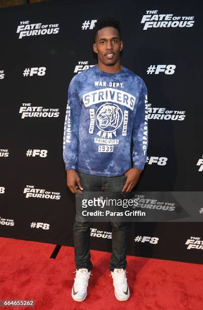 Model Kario Whitfield attends "The Fate Of The Furious" Atlanta red carpet screening at SCADshow on April 4, 2017 in Atlanta, Georgia.