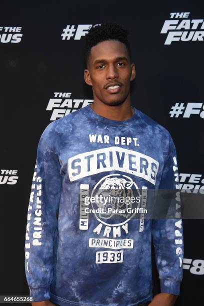 Model Kario Whitfield attends "The Fate Of The Furious" Atlanta red carpet screening at SCADshow on April 4, 2017 in Atlanta, Georgia.