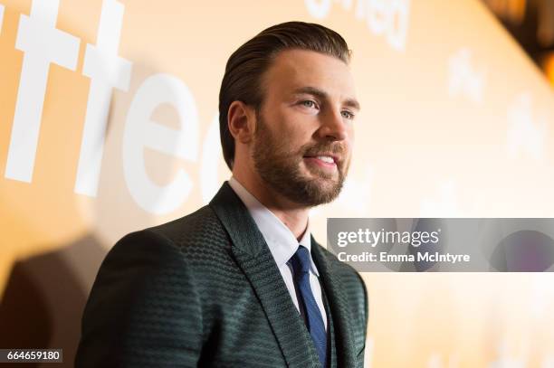 Actor Chris Evans arrives at the premiere of Fox Searchlight Pictures' 'Gifted' at Pacific Theaters at the Grove on April 4, 2017 in Los Angeles,...