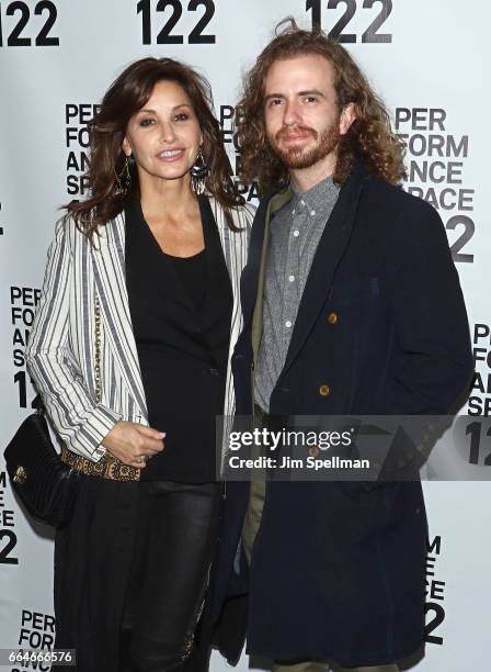 Actress Gina Gershon and guest attend the PS 122 Gala Honoring Alan Cumming at The Diamond Horseshoe on April 4, 2017 in New York City.