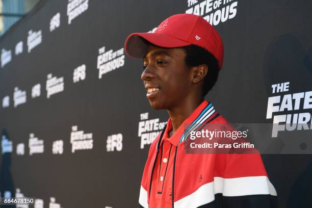 Actor Caleb McLaughlin attends "The Fate Of The Furious" Atlanta Red Carpet Screening at SCADshow on April 4, 2017 in Atlanta, Georgia.