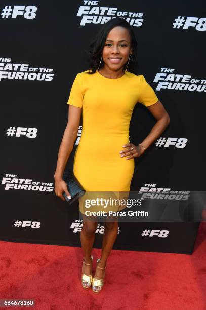 Actress Marquita Goings attends "The Fate Of The Furious" Atlanta Red Carpet Screening at SCADshow on April 4, 2017 in Atlanta, Georgia.