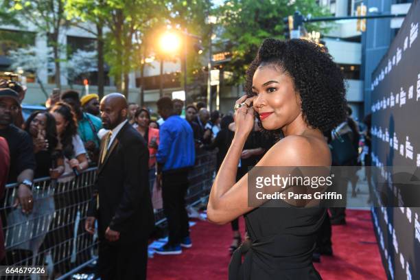 Actress Gabrielle Union attends "The Fate Of The Furious" Atlanta Red Carpet Screening at SCADshow on April 4, 2017 in Atlanta, Georgia.