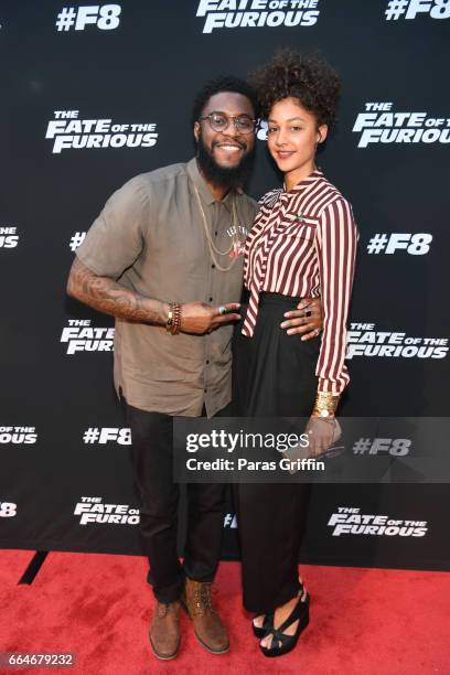 Rapper Big K.R.I.T and guest attend The Fate Of The Furious Atlanta Red Carpet Screening at SCADshow on April 4, 2017 in Atlanta, Georgia.