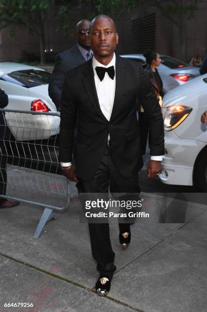 Actor Tyrese Gibson arrives at "The Fate Of The Furious" Atlanta Red Carpet Screening at SCADshow on April 4, 2017 in Atlanta, Georgia.